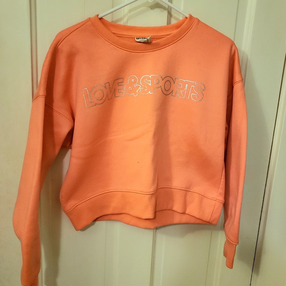 Peach Love & Sports Cropped Sweatshirt